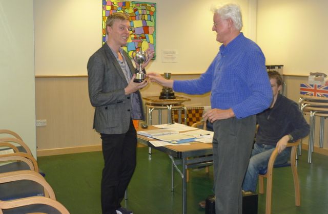Oli Gill receiving the Parsons Tropy